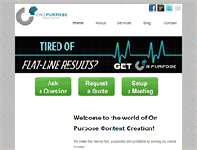 Tablet Screenshot of onpurposecontent.com